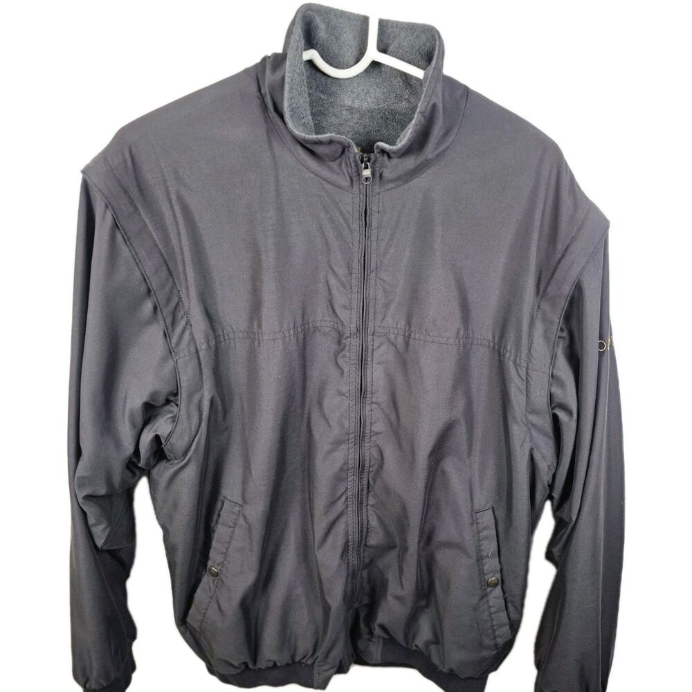 Foot Joy Men's XL Golf Jacket Reversible Black / Gray With‎ Removeable Sleeves